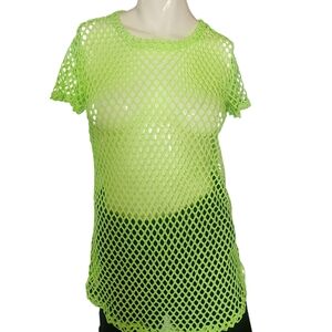 Lime Green Mesh Women Top